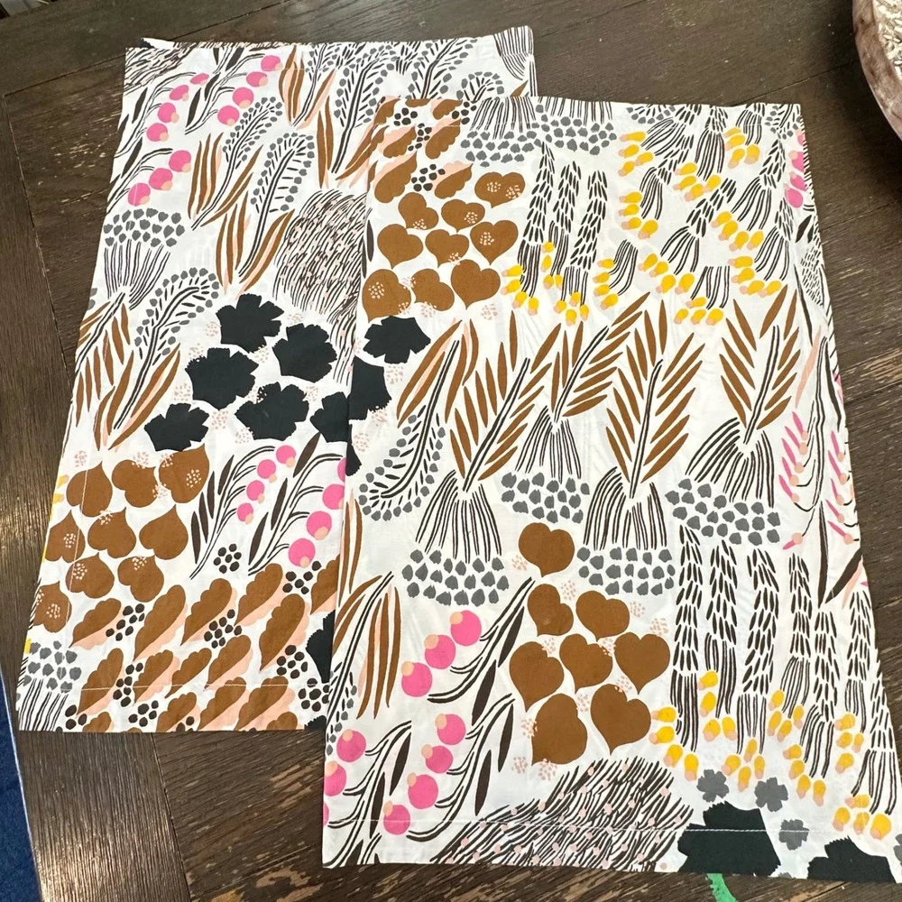 Marimekko 2 Piece Pillowcases 29 by 22  inch Whimsical Design Cotton